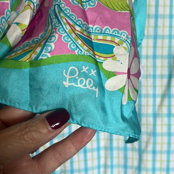 LILLY PULITZER SILK MULTICOLOR SCARF - Picture 7 of 11